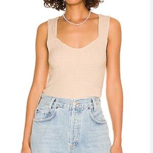 NATION LTD Bella Smocked Tank in Almond Milk Size XL NWT